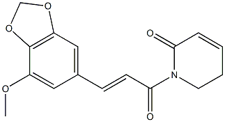 1,6-Dihydro-1-[(E)-3-(3-methoxy-4,5-methylenedioxyphenyl)acryloyl]pyridin-2(5H)-one 结构式