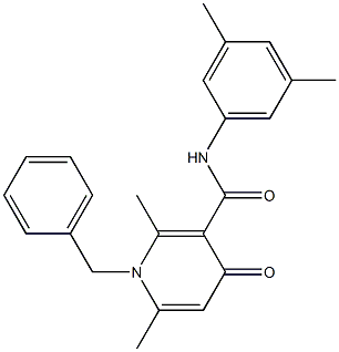 1-Benzyl-1,4-dihydro-2,6-dimethyl-N-(3,5-dimethylphenyl)-4-oxopyridine-3-carboxamide Struktur