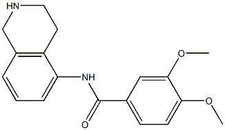 3,4-Dimethoxy-N-[(1,2,3,4-tetrahydroisoquinolin)-5-yl]benzamide,,结构式