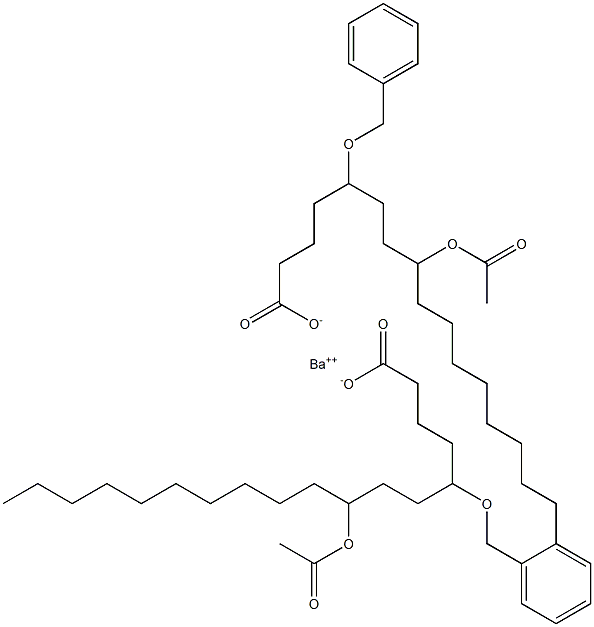 Bis(5-benzyloxy-8-acetyloxystearic acid)barium salt 结构式