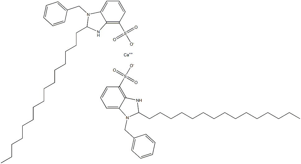 Bis(1-benzyl-2,3-dihydro-2-pentadecyl-1H-benzimidazole-4-sulfonic acid)calcium salt Structure