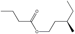 [R,(-)]-3-メチル-1-ペンタノールブチラート 化学構造式