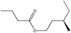 (-)-Butyric acid (R)-3-methylpentyl ester Structure