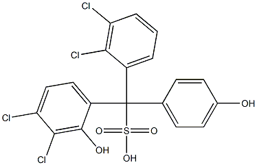 (2,3-ジクロロフェニル)(3,4-ジクロロ-2-ヒドロキシフェニル)(4-ヒドロキシフェニル)メタンスルホン酸 化学構造式