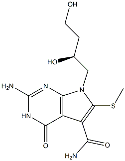 2-Amino-3,4-dihydro-6-methylthio-7-[(S)-2,4-dihydroxybutyl]-4-oxo-7H-pyrrolo[2,3-d]pyrimidine-5-carboxamide