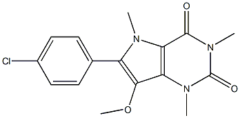 1,3,5-Trimethyl-6-(4-chlorophenyl)-7-methoxy-1H-pyrrolo[3,2-d]pyrimidine-2,4(3H,5H)-dione Structure