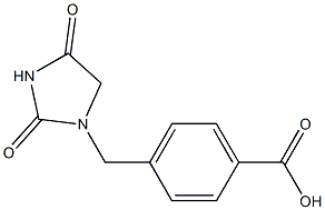 4-[(2,4-Dioxo-1-imidazolidinyl)methyl]benzoic acid,,结构式