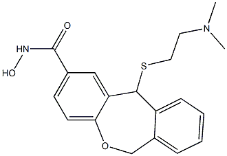 11-[[2-(ジメチルアミノ)エチル]チオ]-6,11-ジヒドロジベンゾ[b,e]オキセピン-2-カルボヒドロキサム酸 化学構造式
