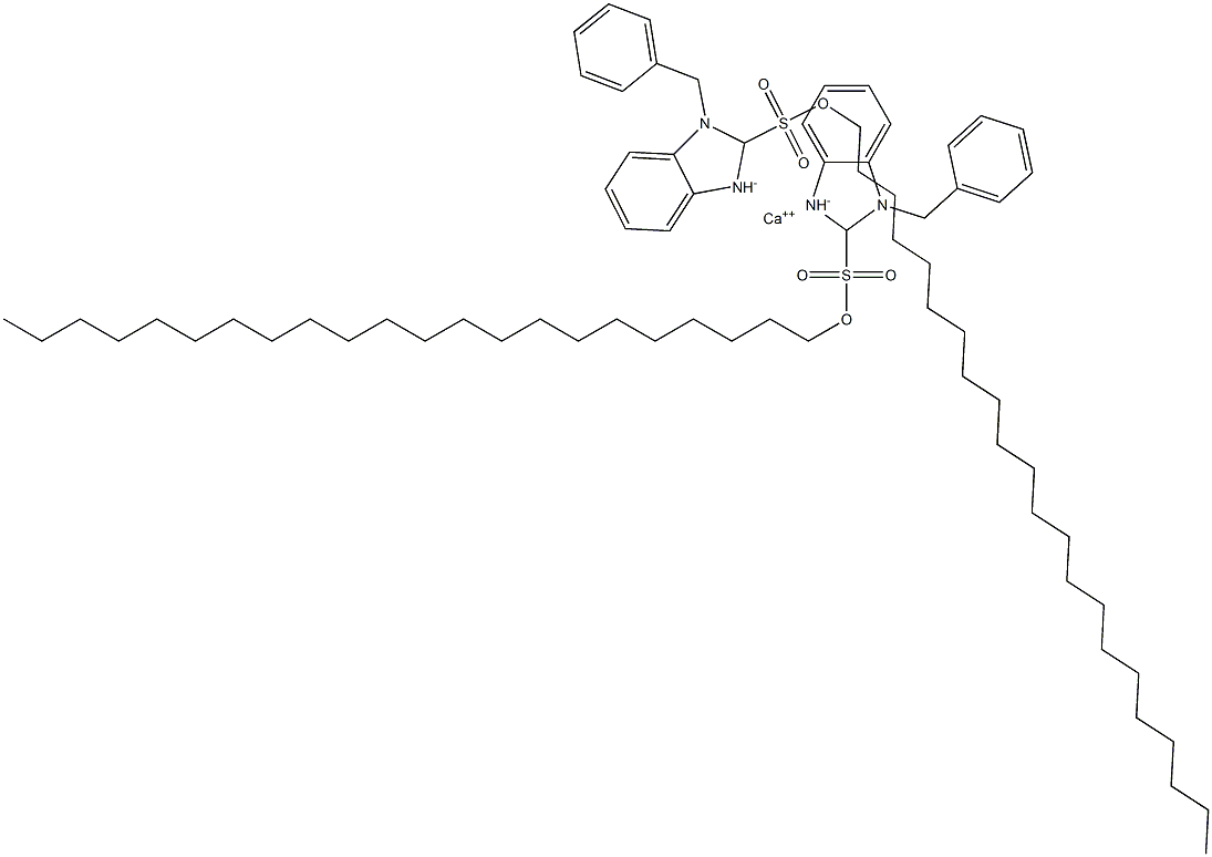 Bis(1-benzyl-2,3-dihydro-2-docosyl-1H-benzimidazole-2-sulfonic acid)calcium salt 结构式