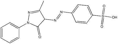 4-[[(4,5-ジヒドロ-3-メチル-5-オキソ-1-フェニル-1H-ピラゾール)-4-イル]アゾ]ベンゼンスルホン酸 化学構造式