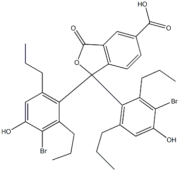 1,1-Bis(3-bromo-4-hydroxy-2,6-dipropylphenyl)-1,3-dihydro-3-oxoisobenzofuran-5-carboxylic acid,,结构式