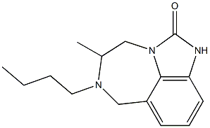 4,5,6,7-テトラヒドロ-5-メチル-6-ブチルイミダゾ[4,5,1-jk][1,4]ベンゾジアゼピン-2(1H)-オン 化学構造式