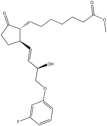(13E,15R)-15-Hydroxy-9-oxo-16-(3-fluorophenoxy)-17,18,19,20-tetranorprost-13-en-1-oic acid methyl ester,,结构式
