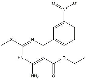 6-Amino-1,4-dihydro-2-methylthio-4-(3-nitrophenyl)pyrimidine-5-carboxylic acid ethyl ester Structure