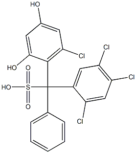 (6-Chloro-2,4-dihydroxyphenyl)(2,4,5-trichlorophenyl)phenylmethanesulfonic acid Struktur