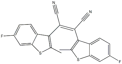 (Z)-2,3-ビス(6-フルオロ-2-メチルベンゾ[b]チオフェン-3-イル)マレオニトリル 化学構造式