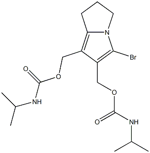 2,3-ジヒドロ-5-ブロモ-1H-ピロリザイン-6,7-ジメタノールビス[N-(イソプロピル)カルバマート] 化学構造式