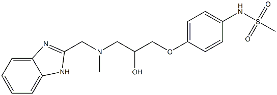 N-[4-[2-Hydroxy-3-[N-(1H-benzimidazol-2-ylmethyl)methylamino]propyloxy]phenyl]methanesulfonamide,,结构式