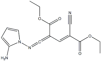 2-シアノ-4-[アミノ(ピロリジノ)メチレン]-2-ペンテン二酸ジエチル 化学構造式