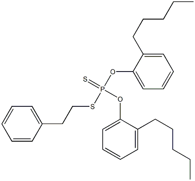 Dithiophosphoric acid O,O-bis(2-pentylphenyl)S-(2-phenylethyl) ester Struktur