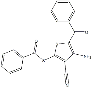 Thiobenzoic acid S-(2-benzoyl-3-amino-4-cyanothiophen-5-yl) ester,,结构式
