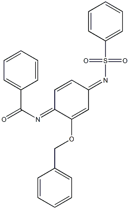 N-[2-(Benzyloxy)-4-[(phenylsulfonyl)imino]-2,5-cyclohexadiene-1-ylidene]benzamide Struktur