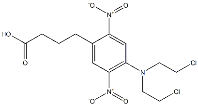 4-[ビス(2-クロロエチル)アミノ]-2,5-ジニトロベンゼン酪酸 化学構造式