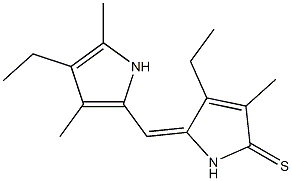 5-[(3,5-Dimethyl-4-ethyl-1H-pyrrol-2-yl)methylene]-4-ethyl-3-methyl-1H-pyrrole-2(5H)-thione,,结构式