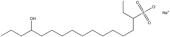 14-Hydroxyheptadecane-3-sulfonic acid sodium salt,,结构式