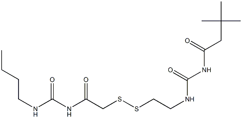 1-(3,3-Dimethylbutyryl)-3-[2-[[(3-butylureido)carbonylmethyl]dithio]ethyl]urea Structure