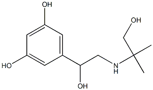 1-(3,5-ジヒドロキシフェニル)-2-[(1,1-ジメチル-2-ヒドロキシエチル)アミノ]エタノール 化学構造式