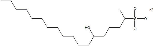 6-Hydroxyoctadecane-2-sulfonic acid potassium salt,,结构式