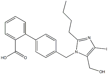 4'-[(2-Butyl-5-hydroxymethyl-4-iodo-1H-imidazol-1-yl)methyl]-1,1'-biphenyl-2-carboxylic acid Structure