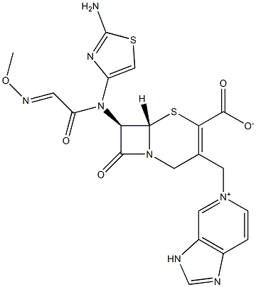 (7R)-7-[(2-Amino-4-thiazolyl)(methoxyimino)acetylamino]-3-[[(3H-imidazo[4,5-c]pyridin-5-ium)-5-yl]methyl]cepham-3-ene-4-carboxylic acid Structure