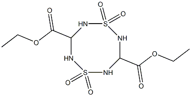 1,5-ビス(エトキシカルボニル)-3,7-ジチア-2,4,6,8-テトラアザシクロオクタン-3,3,7,7-テトラオキシド 化学構造式