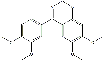 4-(3,4-Dimethoxyphenyl)-6,7-dimethoxy-2H-1,3-benzothiazine,,结构式