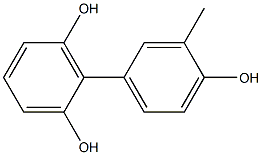 3'-メチル-1,1'-ビフェニル-2,4',6-トリオール 化学構造式