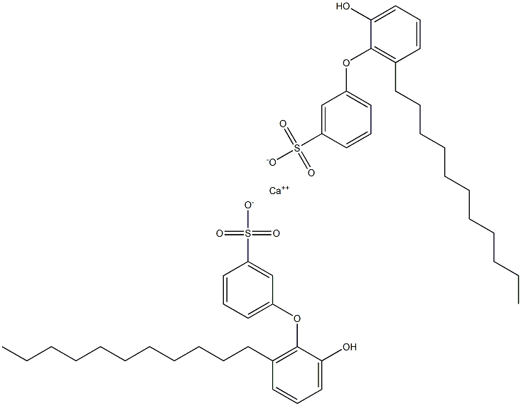 Bis(2'-hydroxy-6'-undecyl[oxybisbenzene]-3-sulfonic acid)calcium salt 结构式