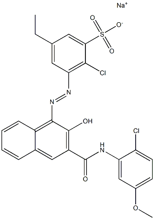 2-Chloro-5-ethyl-3-[[3-[[(2-chloro-5-methoxyphenyl)amino]carbonyl]-2-hydroxy-1-naphtyl]azo]benzenesulfonic acid sodium salt