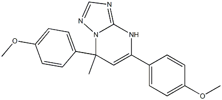 4,7-ジヒドロ-7-メチル-5,7-ビス(4-メトキシフェニル)[1,2,4]トリアゾロ[1,5-a]ピリミジン 化学構造式