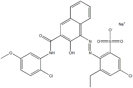 3-Chloro-5-ethyl-6-[[3-[[(2-chloro-5-methoxyphenyl)amino]carbonyl]-2-hydroxy-1-naphtyl]azo]benzenesulfonic acid sodium salt