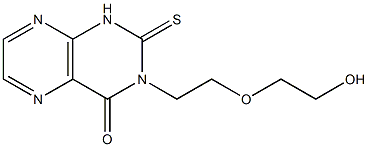 1,2-ジヒドロ-3-[2-(2-ヒドロキシエトキシ)エチル]-2-チオキソプテリジン-4(3H)-オン 化学構造式