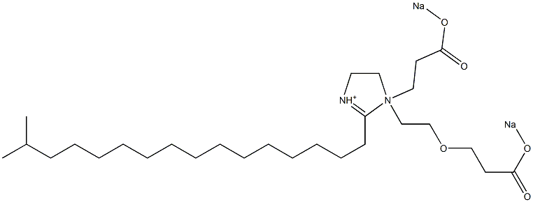 1-[2-[2-(Sodiooxycarbonyl)ethoxy]ethyl]-1-[2-(sodiooxycarbonyl)ethyl]-4,5-dihydro-2-(15-methylhexadecyl)imidazolium