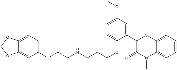 2-[2-[3-[N-[2-(1,3-Benzodioxol-5-yloxy)ethyl]amino]propyloxy]-5-methoxyphenyl]-4-methyl-4H-1,4-benzothiazin-3(2H)-one,,结构式