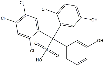 (2-クロロ-5-ヒドロキシフェニル)(2,4,5-トリクロロフェニル)(3-ヒドロキシフェニル)メタンスルホン酸 化学構造式