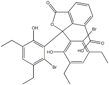 1,1-ビス(2-ブロモ-3,5-ジエチル-6-ヒドロキシフェニル)-1,3-ジヒドロ-3-オキソイソベンゾフラン-7-カルボン酸 化学構造式