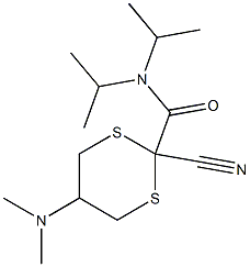 2-Cyano-5-(dimethylamino)-N,N-diisopropyl-1,3-dithiane-2-carboxamide Struktur