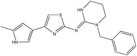 2-[(1-Benzylhexahydropyrimidin)-2-ylideneamino]-4-(2-methyl-1H-pyrrol-4-yl)thiazole