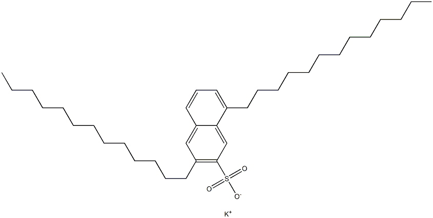 3,8-Ditridecyl-2-naphthalenesulfonic acid potassium salt 结构式