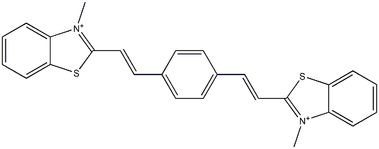 2,2'-[1,4-Phenylenebis(2,1-ethenediyl)]bis(3-methylbenzothiazol-3-ium) Structure